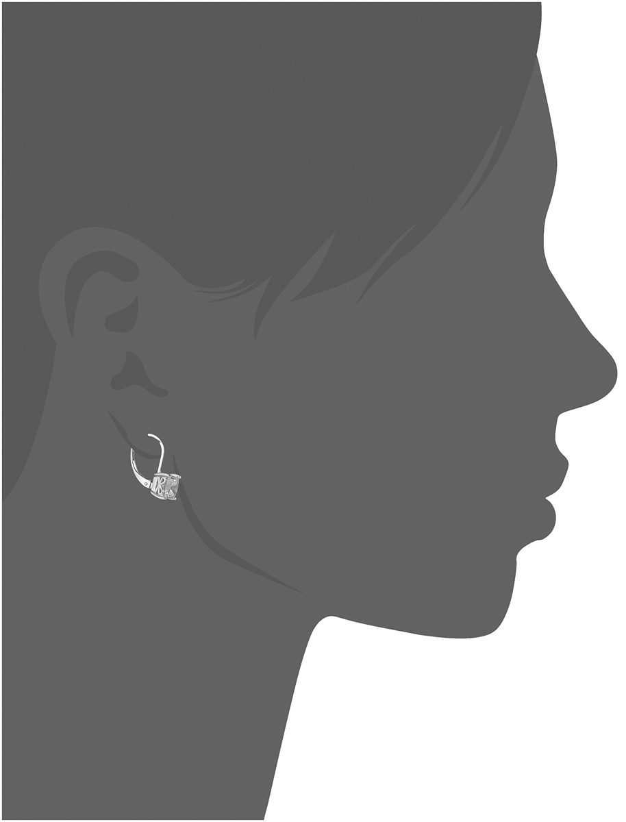 Platinum-Plated Sterling Silver Princess Cut Leverback Earrings made with Swarovski Zirconia (3 cttw)