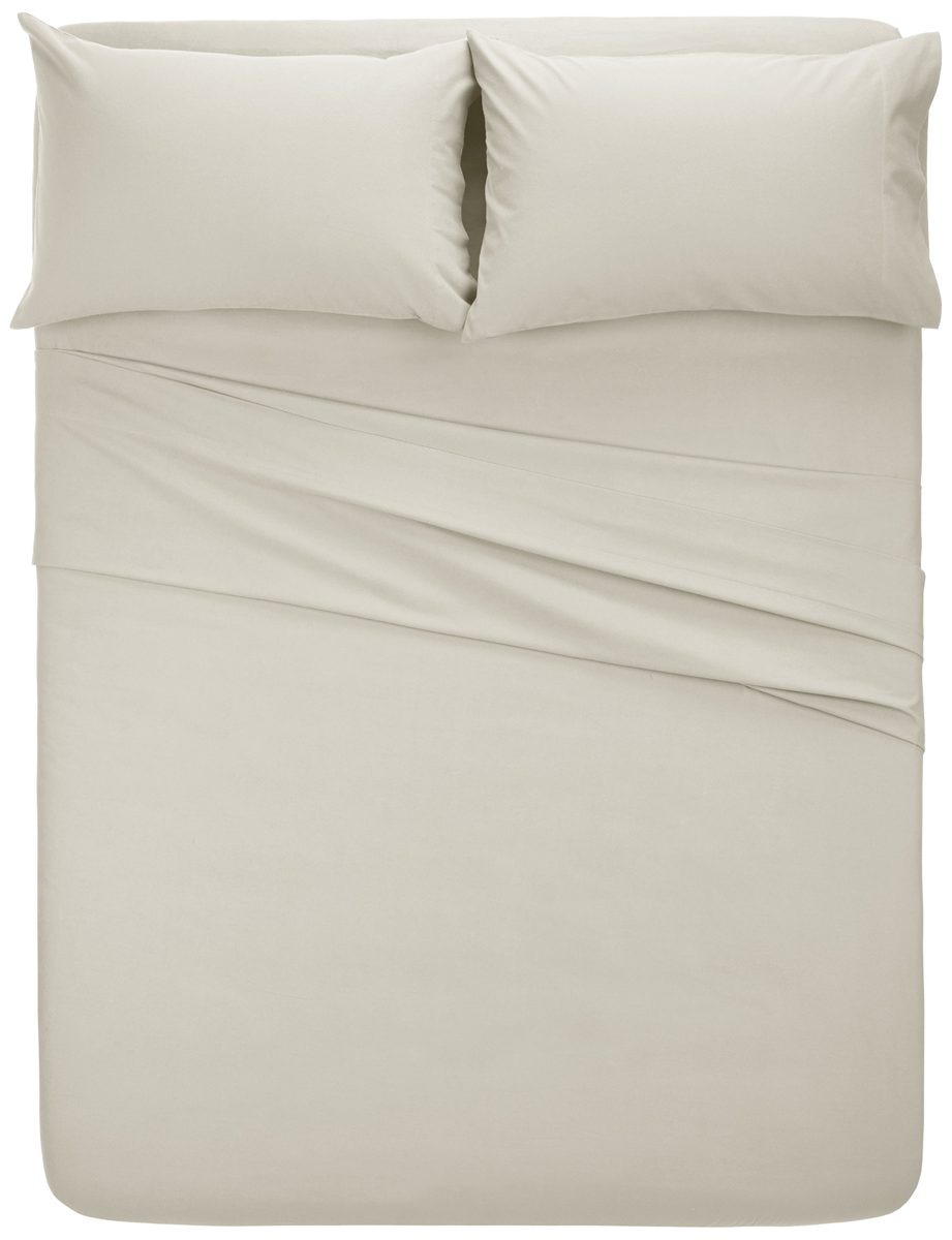 Pinzon Signature Cotton Heavyweight Velvet Flannel Sheet Set - King, Cream