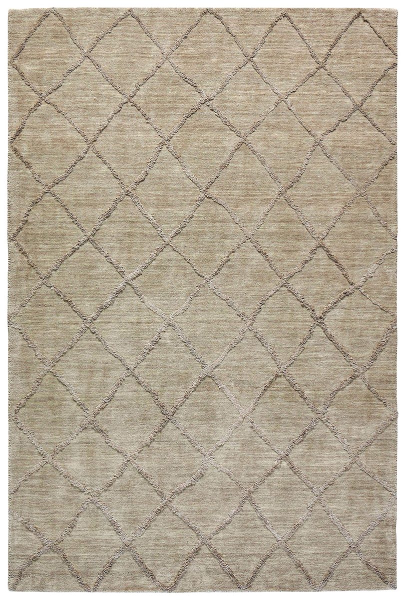 Amazon Brand – Stone & Beam Modern Textured Pattern Farmhouse Wool Area Rug, 5' x 7' 6", Silver