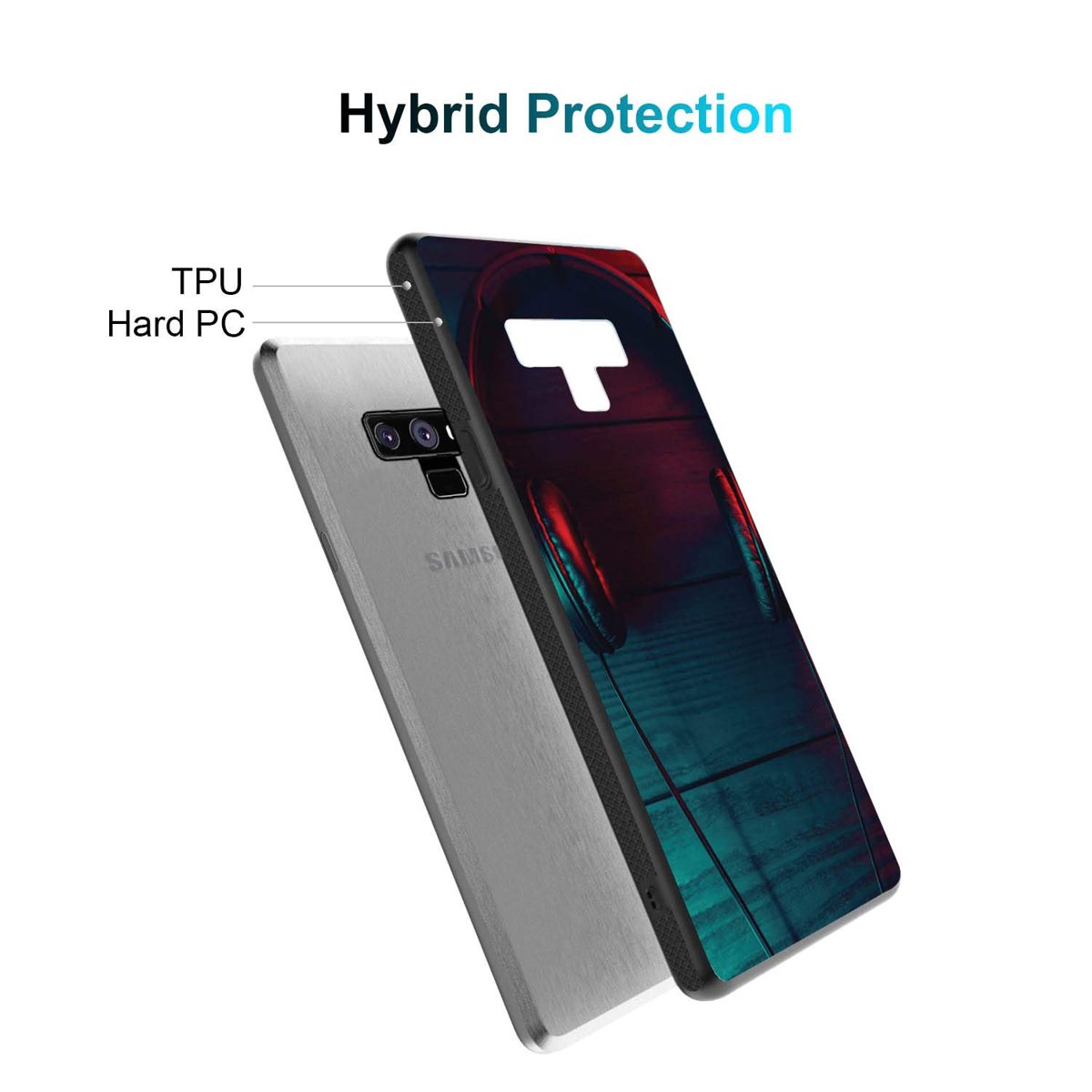 Amazon Brand - Solimo Designer Music Headphone Printed Hard Back Case Mobile Cover for Samsung Galaxy Note 9 (D310)