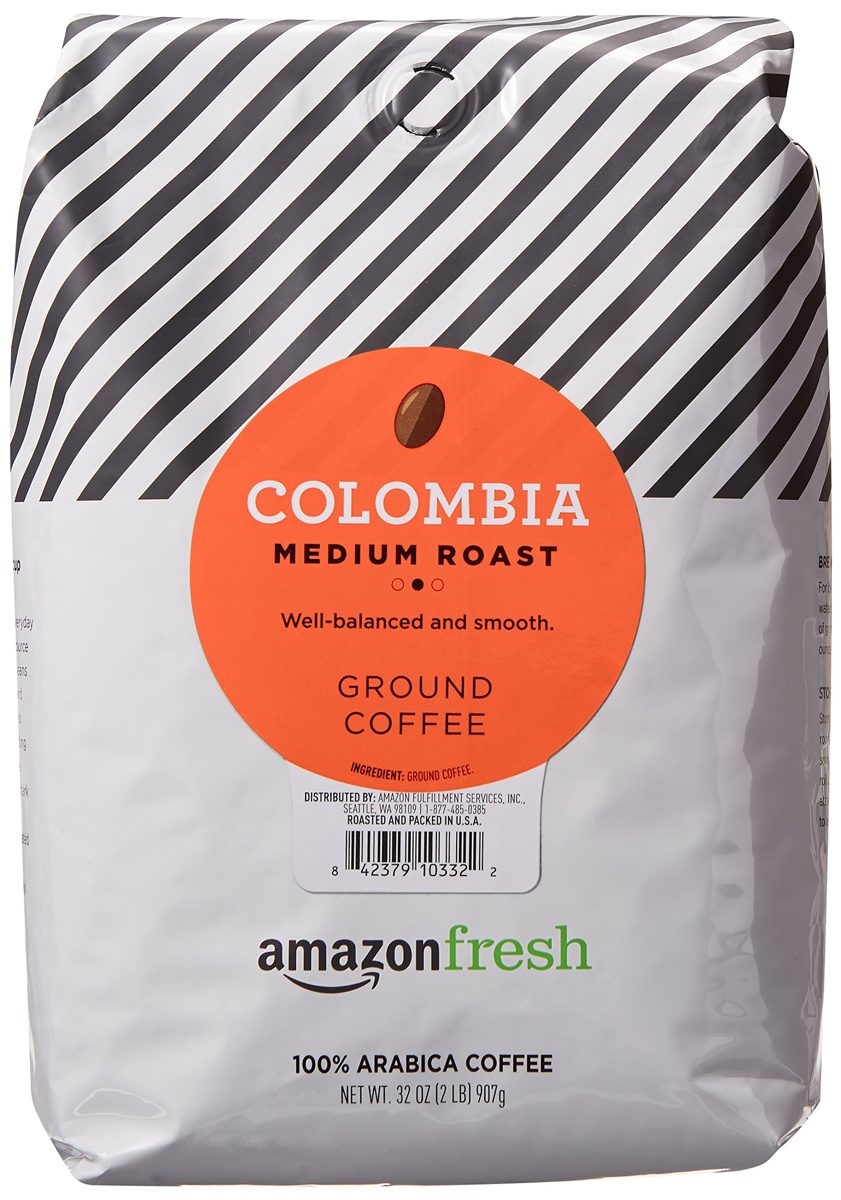AmazonFresh Ground Coffee 32oz bundle - Colombia Medium Roast and Donut Café Medium Roast