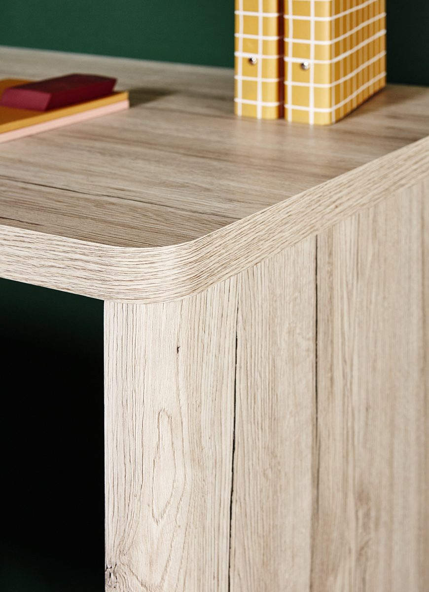 Amazon Brand - Movian Skadar 3-Drawer Desk, 140 x 55 x 76cm, Light Brown Oak-Effect