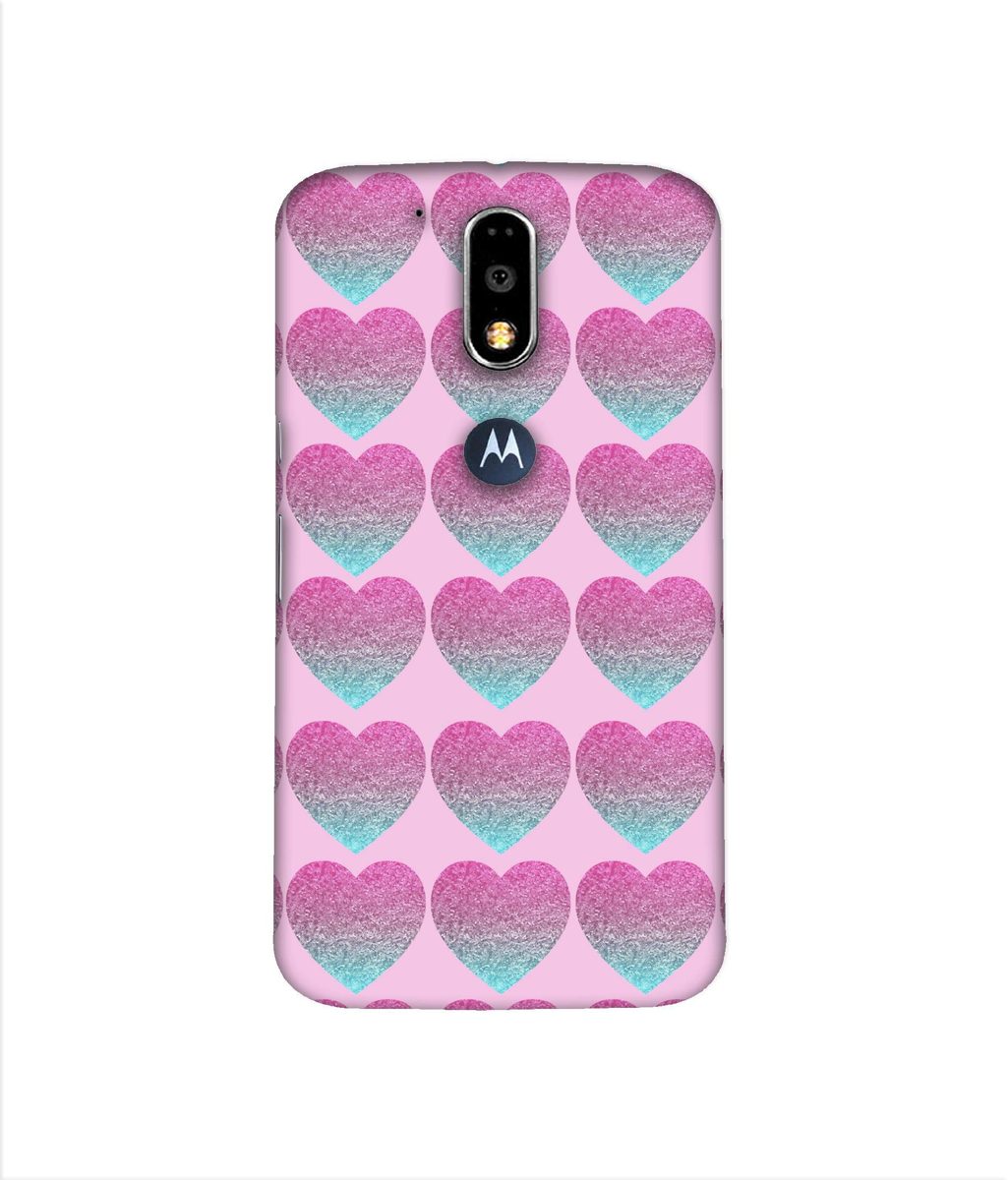 Amazon Brand - Solimo Designer Sparkle Heart Texture 3D Printed Hard Back Case Mobile Cover for Motorola Moto G4 Plus (with Logo Cut)