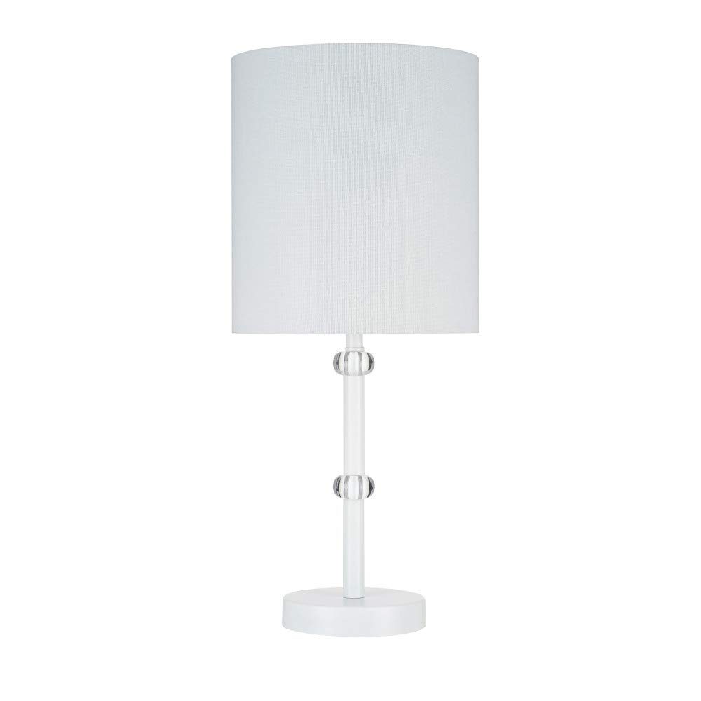 Amazon Brand – Ravenna Home Contemporary Metal Table Lamp with Acrylic Accents, LED Bulb Included, 19.5"H, White