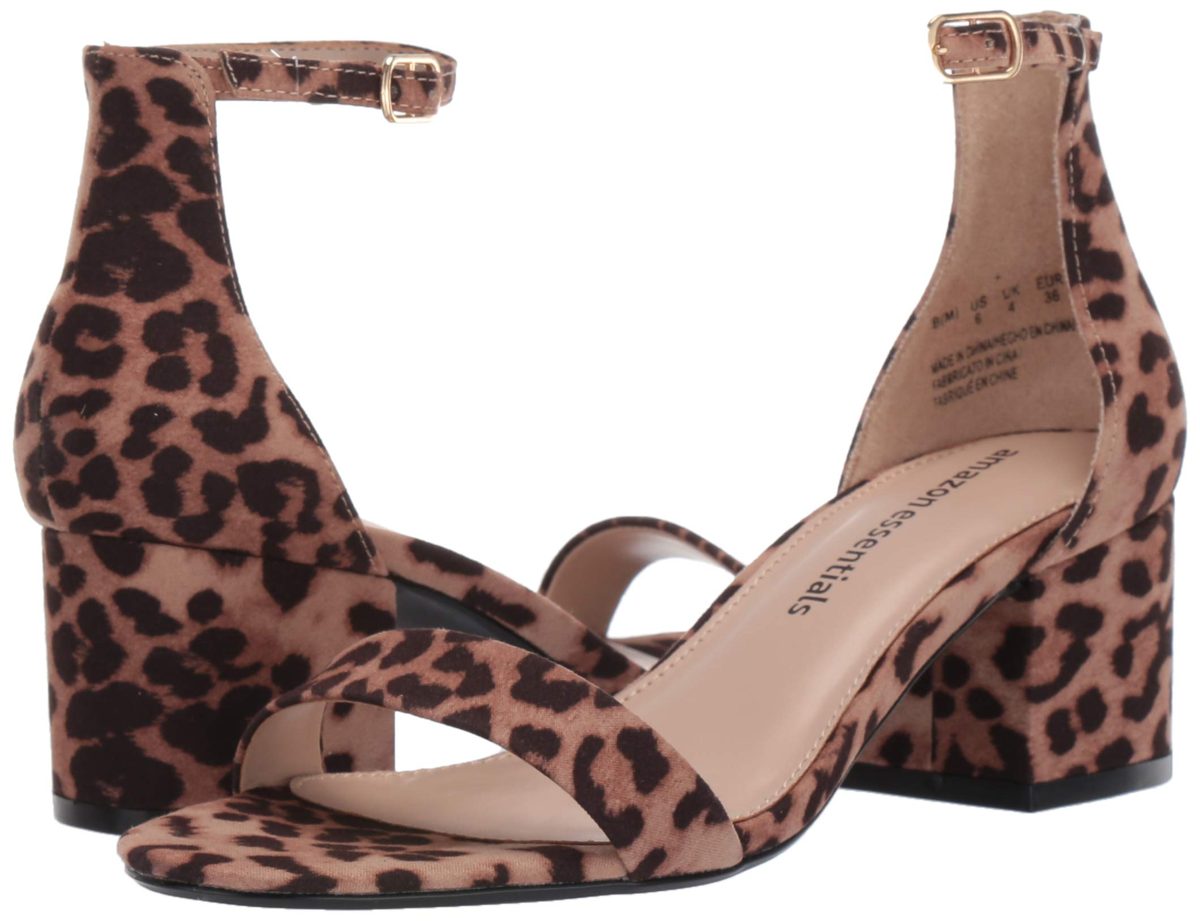 Amazon Essentials Women's Nola Heeled Sandal, Leopard, 6.5 B US