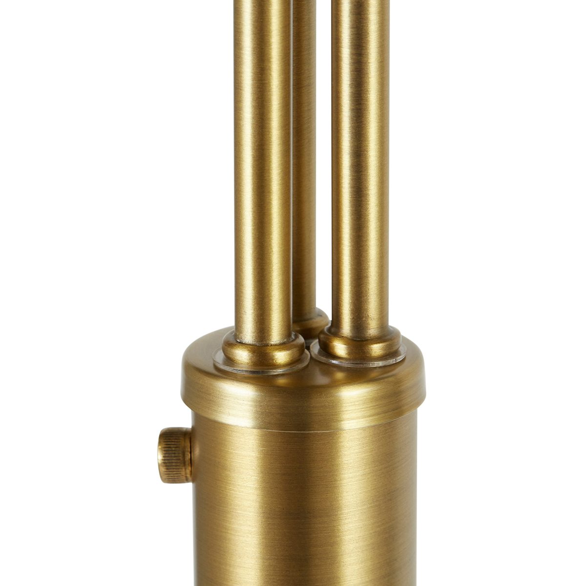 Rivet 3-Light Arc Floor Lamp, Marble and Brass, With Bulbs , 79" x 27" x 21"