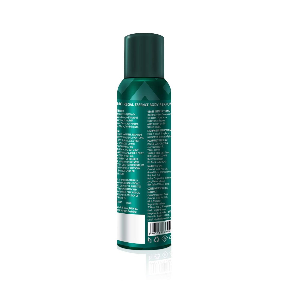 Amazon Brand - Solimo Regal Essence No Gas Body Perfume For Men, 120 ml