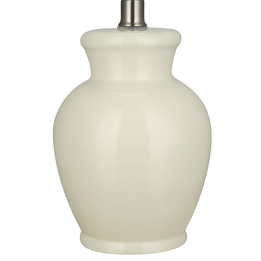 Amazon Brand – Ravenna Home Table Lamp with Round Ceramic Base and LED Light Bulb, 16.5"H, Cannoli Cream