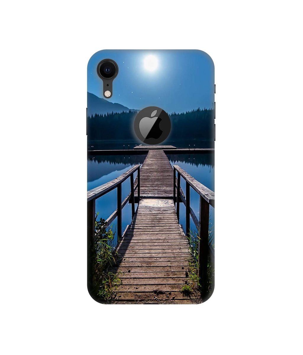 Amazon Brand - Solimo Designer Wooden Beach 3D Printed Hard Back Case Mobile Cover for Apple iPhone XR (Logo Cut)