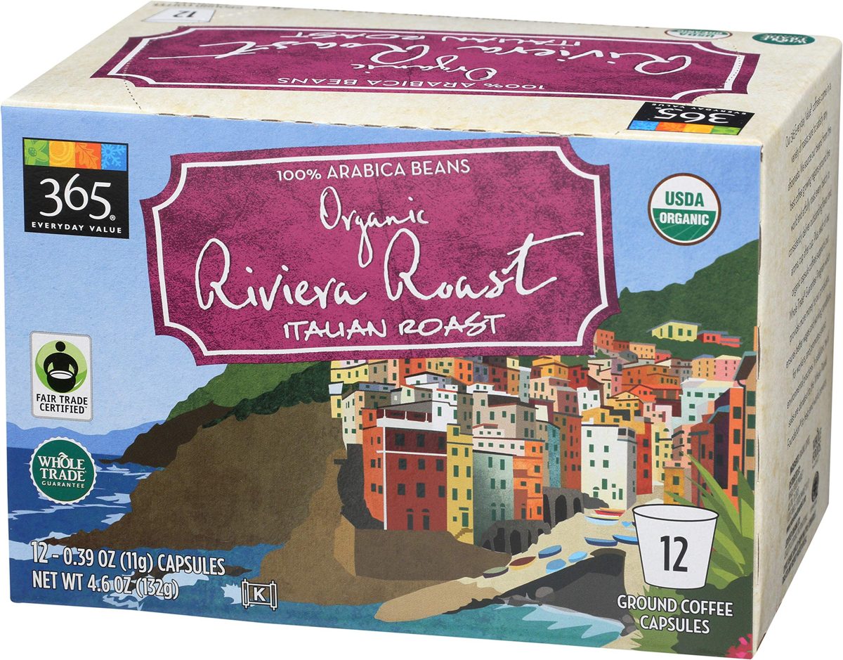 365 Everyday Value, Organic Riviera Roast Coffee Capsules, 12 ct