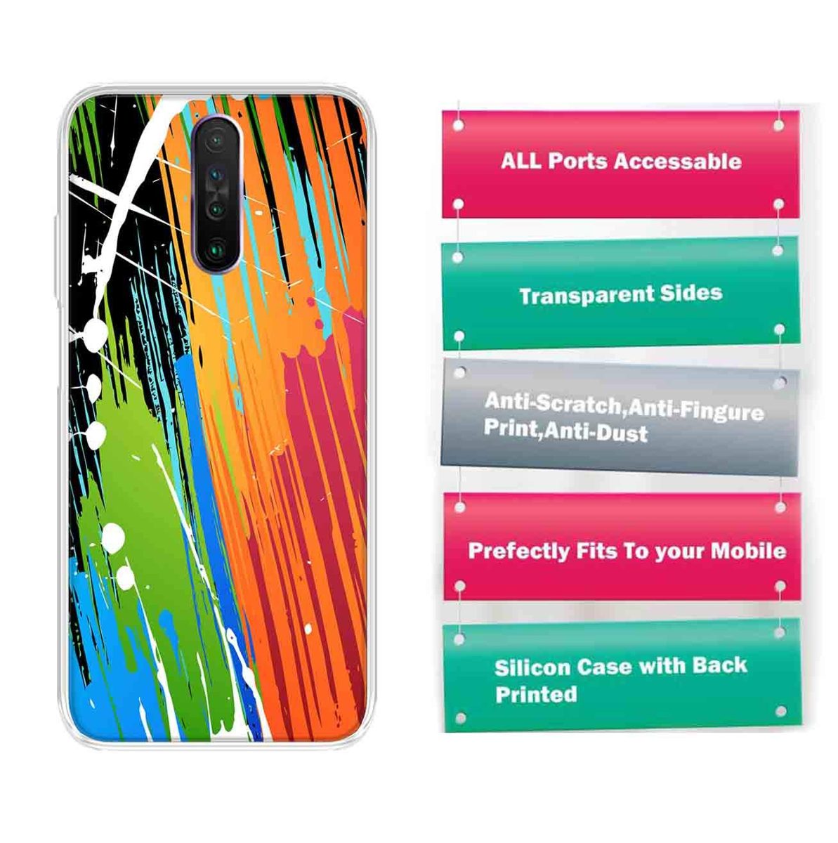 Amazon Brand - Solimo Designer Multicolor Graphic Abstract Design Abstract Printed Soft Back Case Mobile Cover for Poco X2 / Xiaomi Redmi K30
