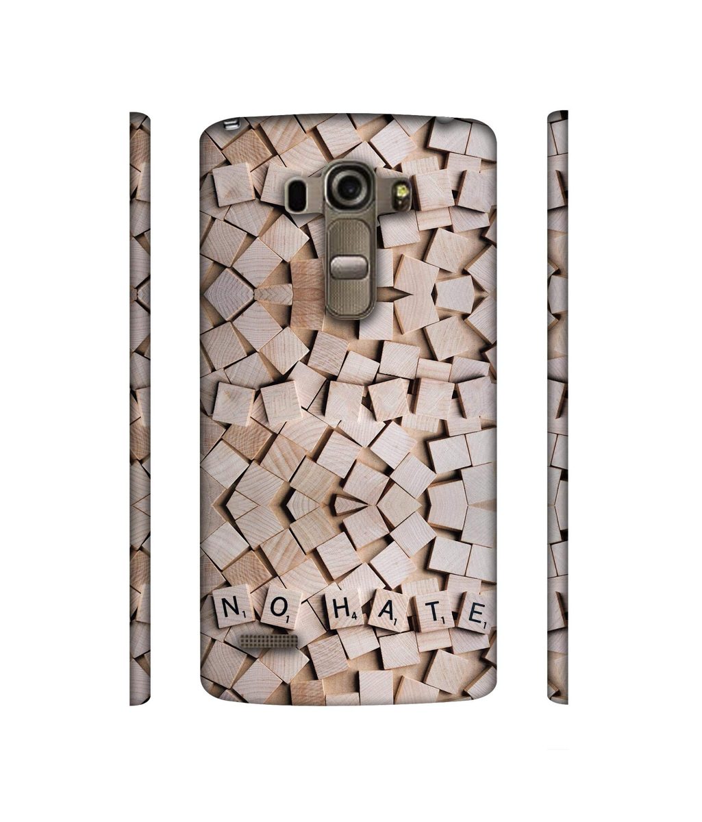 Amazon Brand - Solimo Designer No Hate On Wooden Block 3D Printed Hard Back Case Mobile Cover for LG G4 Stylus