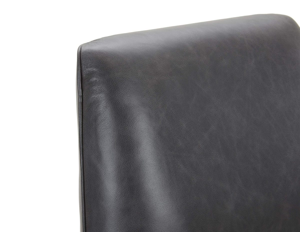 Amazon Brand – Rivet Jamie Leather Mid-Century Modern Low Arm Accent Chair, 31"W, Black