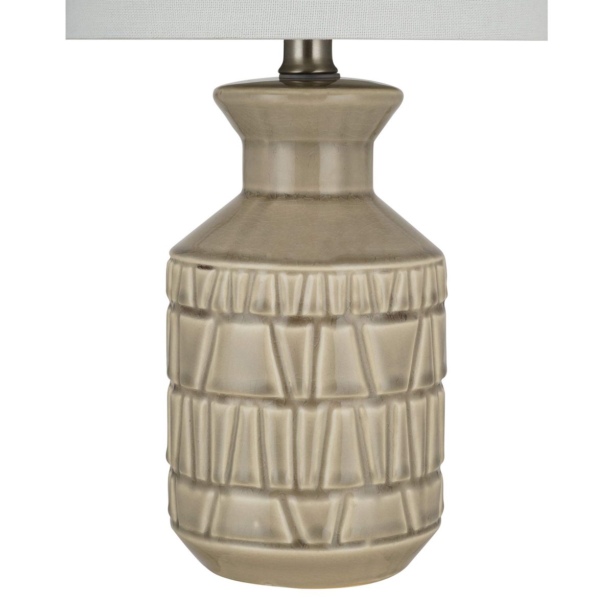 Amazon Brand – Stone & Beam Ceramic Table Lamp, 18"H, Crackle Cream