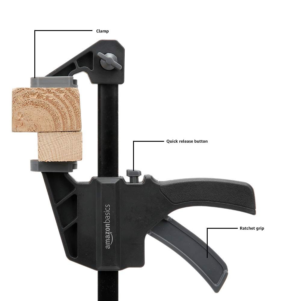 AmazonBasics 10-Piece Trigger Clamp Set - 2-Pieces 4-Inch, 4-Pieces 6-Inch