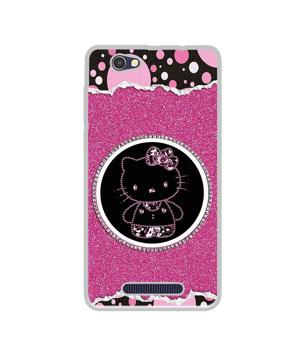 Amazon Brand - Solimo Designer Kitty with Glitter UV Printed Soft Back Case Mobile Cover for Lava A72