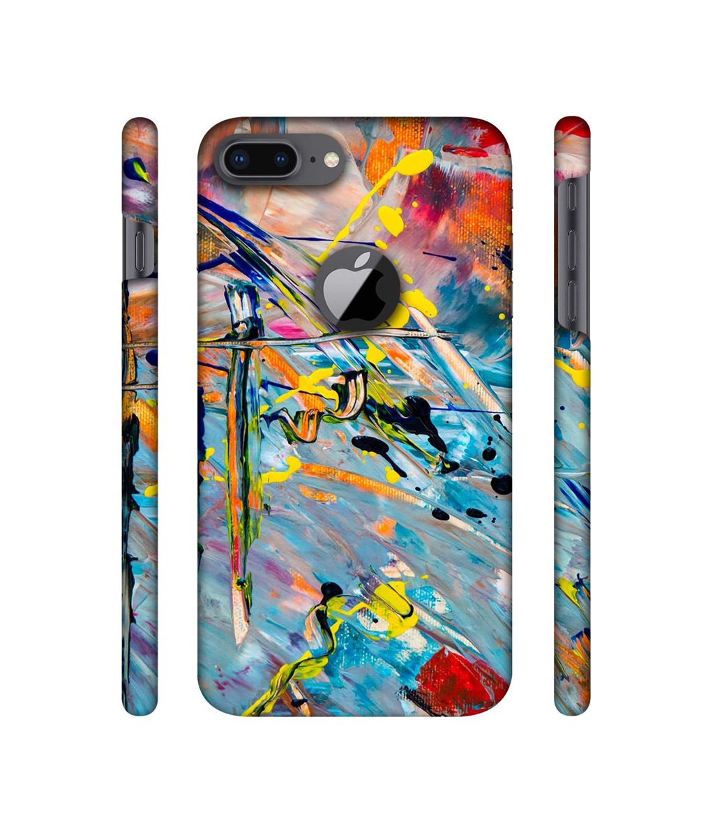Amazon Brand - Solimo Designer Paint Texture 3D Printed Hard Back Case Mobile Cover for Apple iPhone 8 Plus (with Logo Cut)