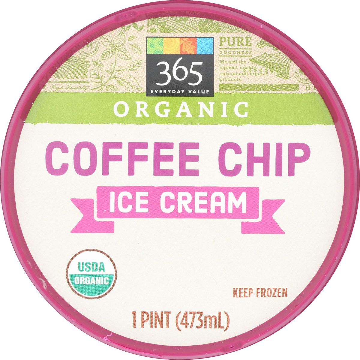 365 Everyday Value, Organic Coffee Chip Ice Cream, 16 oz (Frozen)