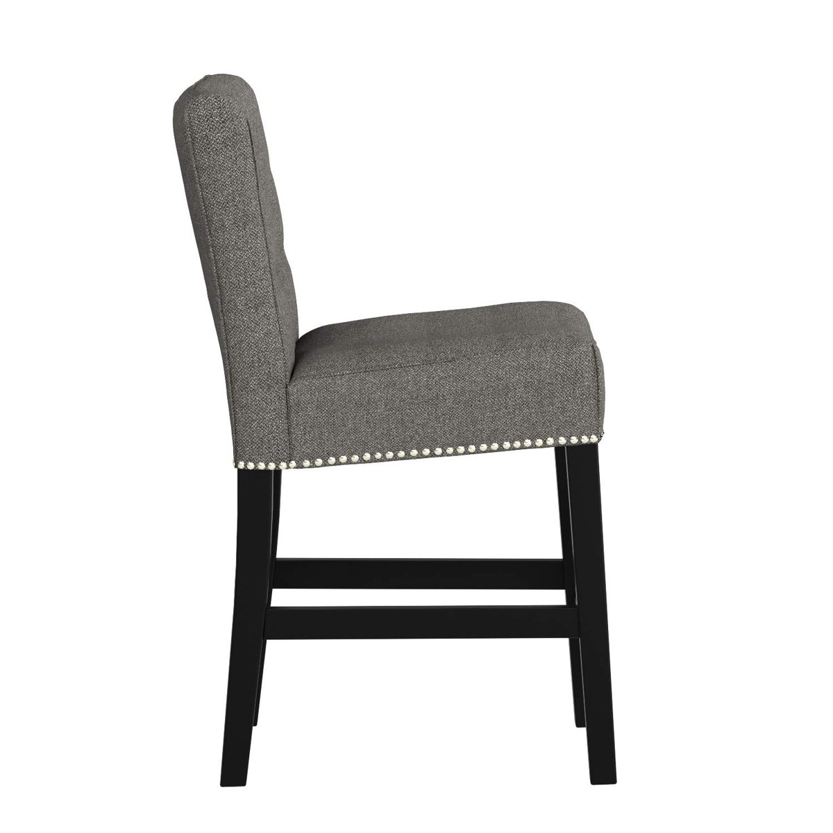 Amazon Brand – Ravenna Home Scott Tufted Back Bar Stool, 41.5"H, Zinc