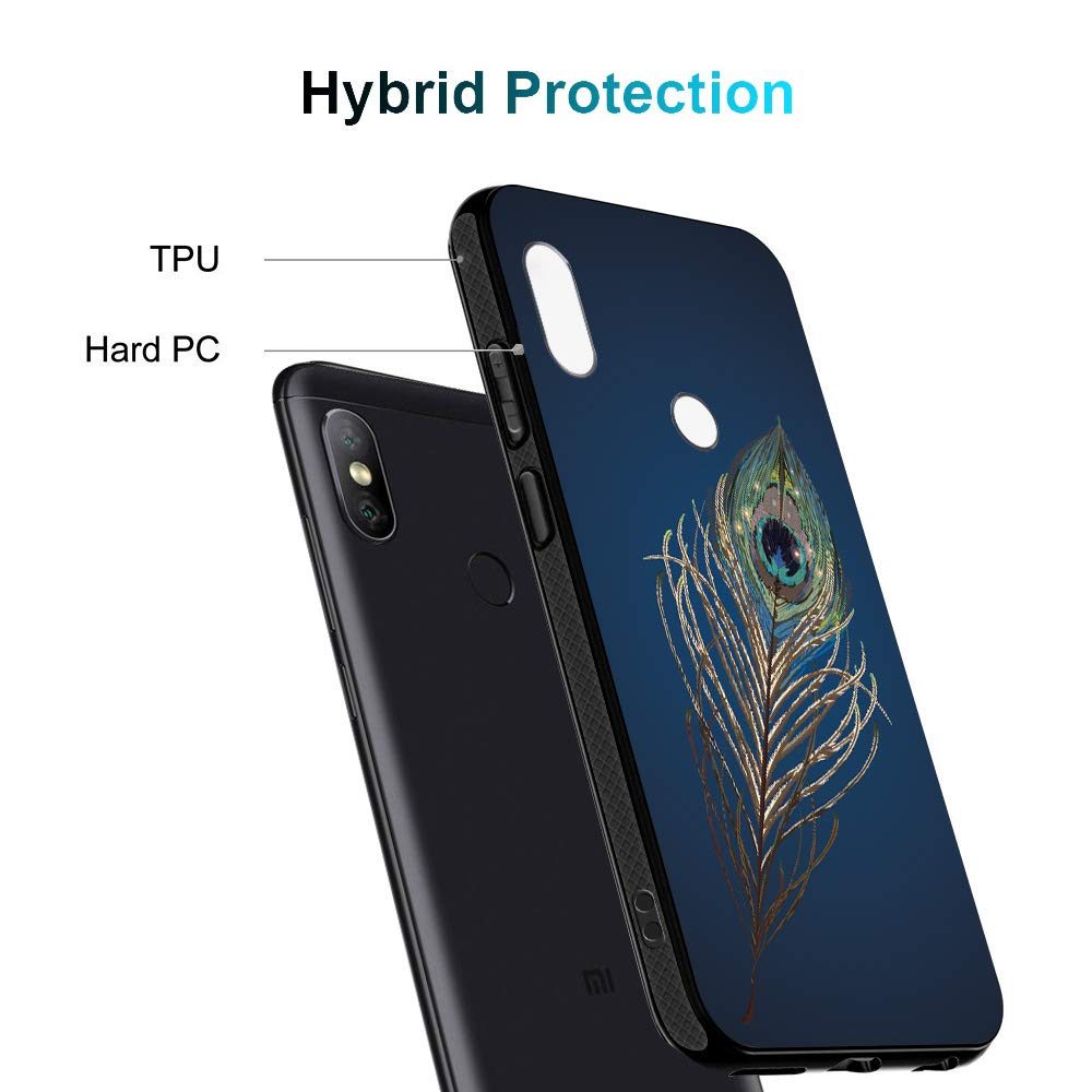 Amazon Brand - Solimo Designer Peacock Feather Printed Hard Back Case Mobile Cover for Redmi Note 5 Pro