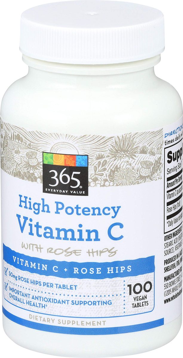 365 Everyday Value, High Potency Vitamin C with Rose Hips, 100 ct
