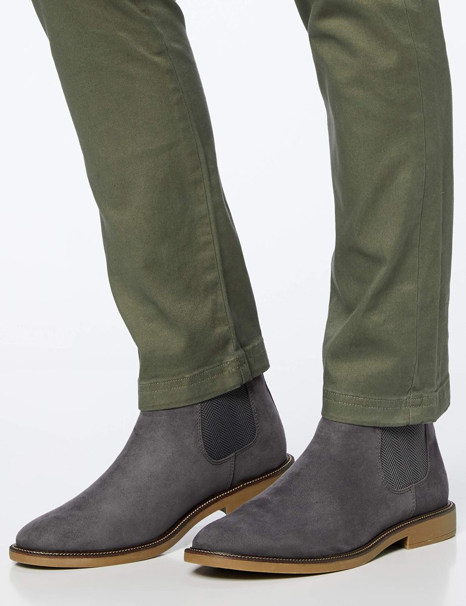 find. Mens^Men's Chelsea Boots, Charcoal Suede Look, US 7