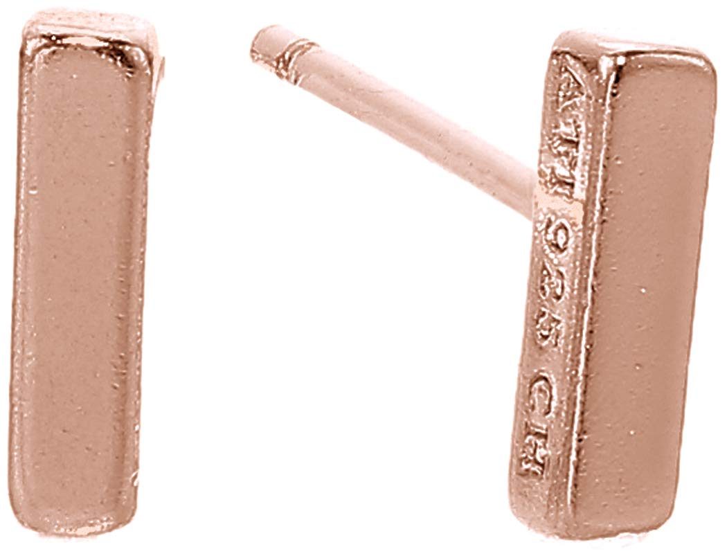 Women's 14K Plated Sterling Silver Mini Bar Stud Earrings, Rose Gold, One Size