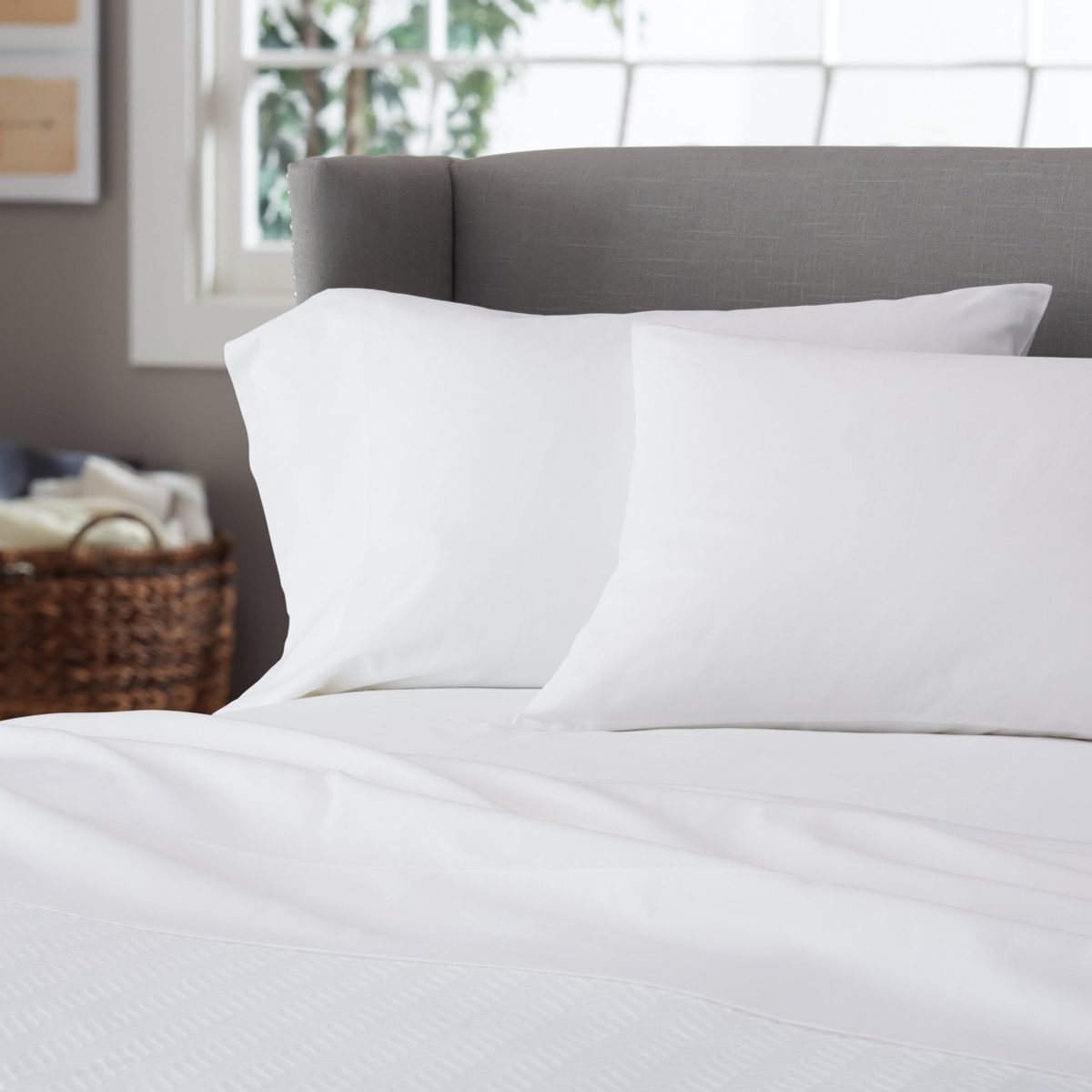 Pinzon Ultrasoft 300 Percale Cotton Duvet Cover Set – Blue – Sky Blue