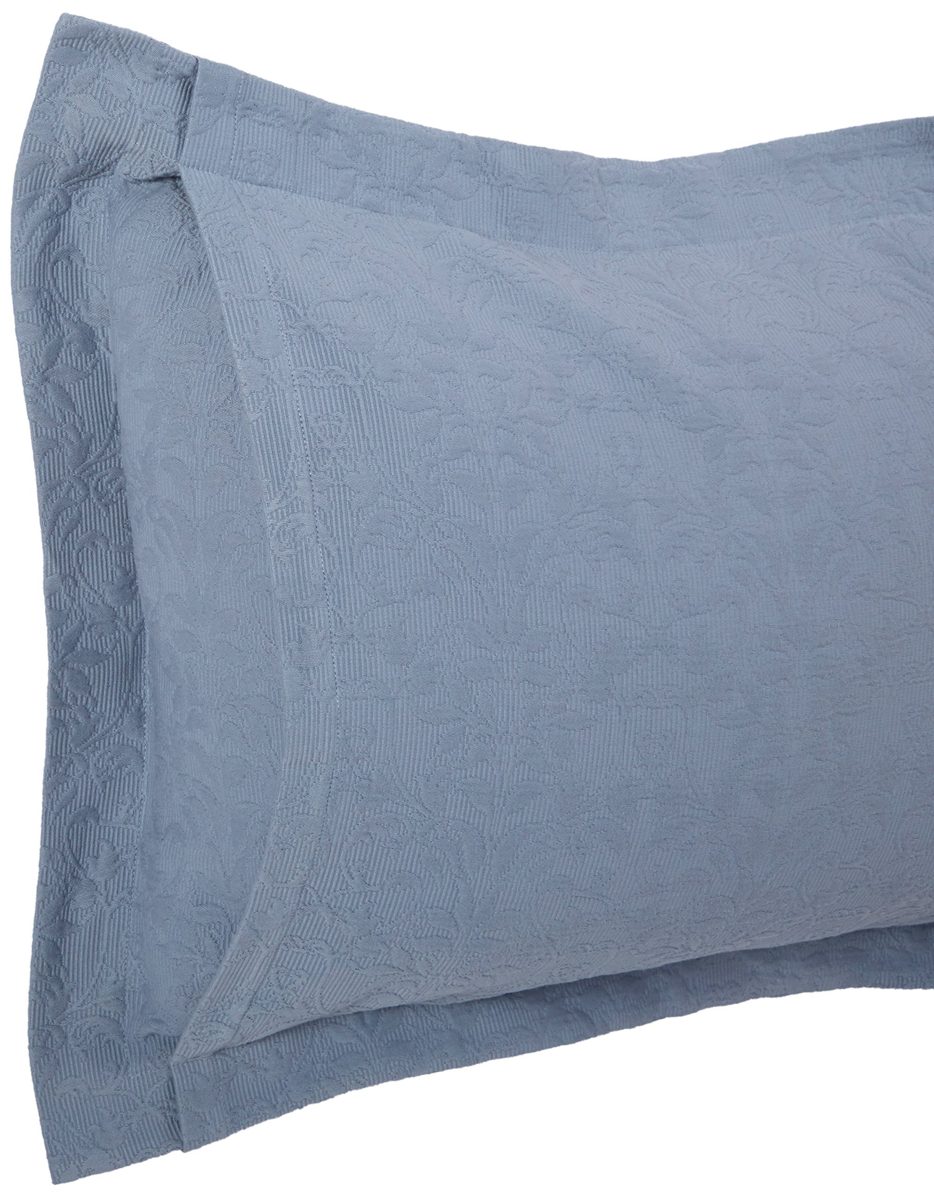 Pinzon Ivy Matelasse Cotton Sham, King, Dusty Blue