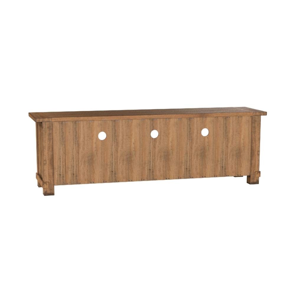 Amazon Brand – Stone & Beam Ferndale Rustic Reclaimed Pine Media TV Console Stand, 71"W, Sandstone