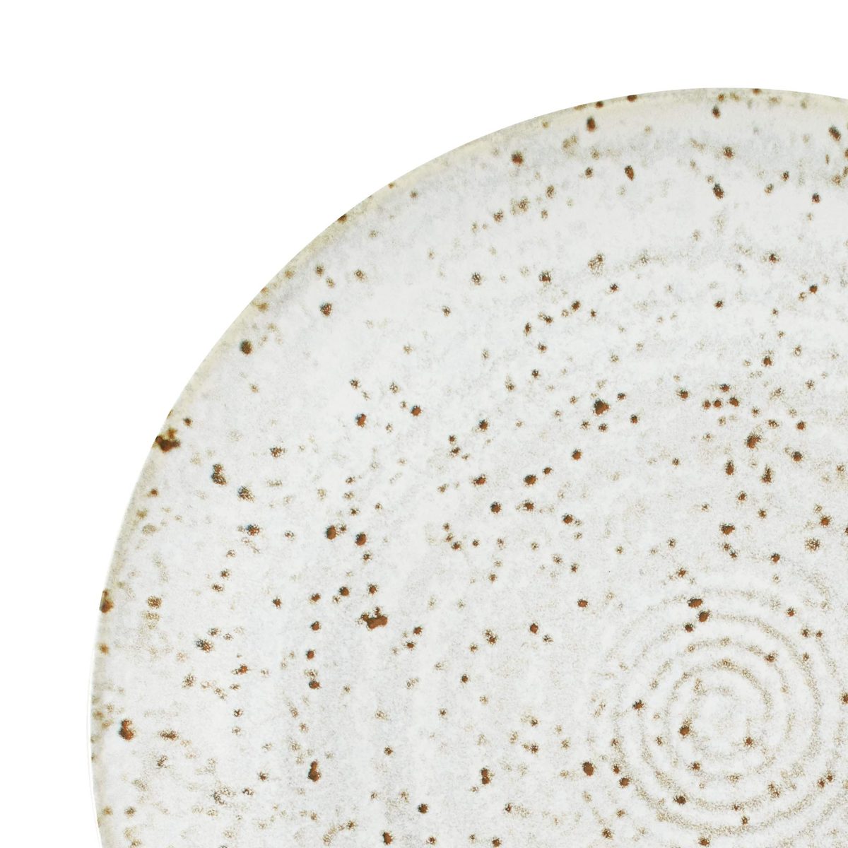 Rivet 18-Piece Stoneware Plates and Bowls Dinnerware Set, Service for 6, Speckle Swirl Glaze