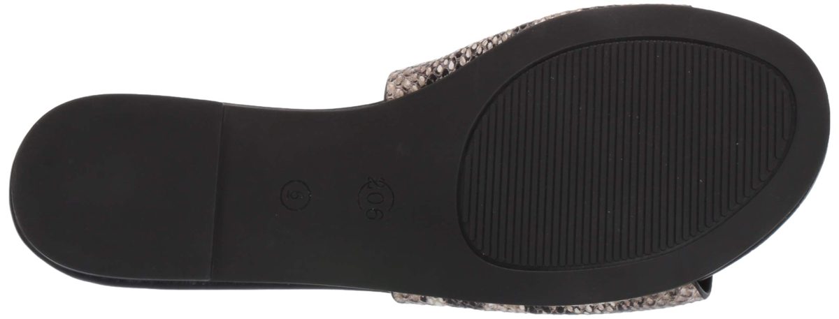 Amazon Brand - 206 Collective Women's Honn Leather Sandal, Black Snake Embossed, 8 B US