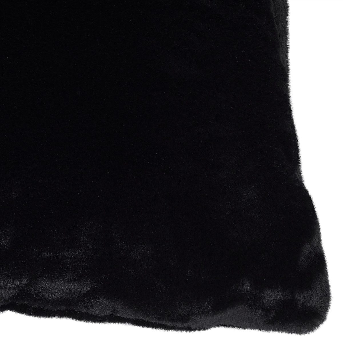 Amazon Brand – Rivet Glam Soft Faux Fur Throw Pillow - 20 x 20 Inch, Black