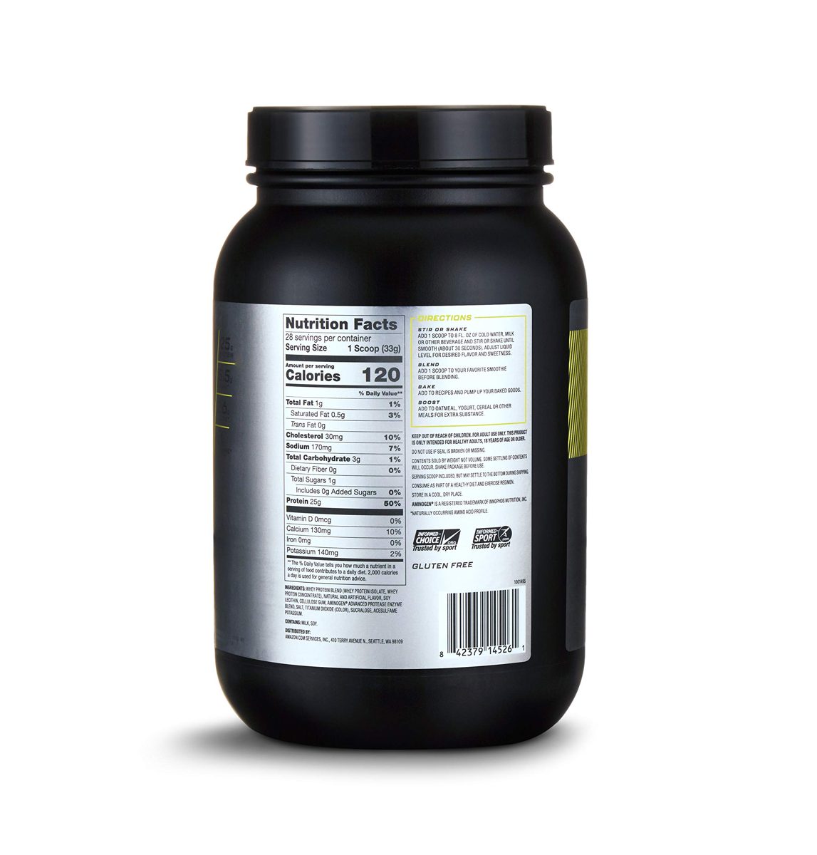 OWN PWR 100% Whey Protein Powder, Vanilla Ice Cream, 25 G Protein with Enzymes, 2 Pound (28 Servings)