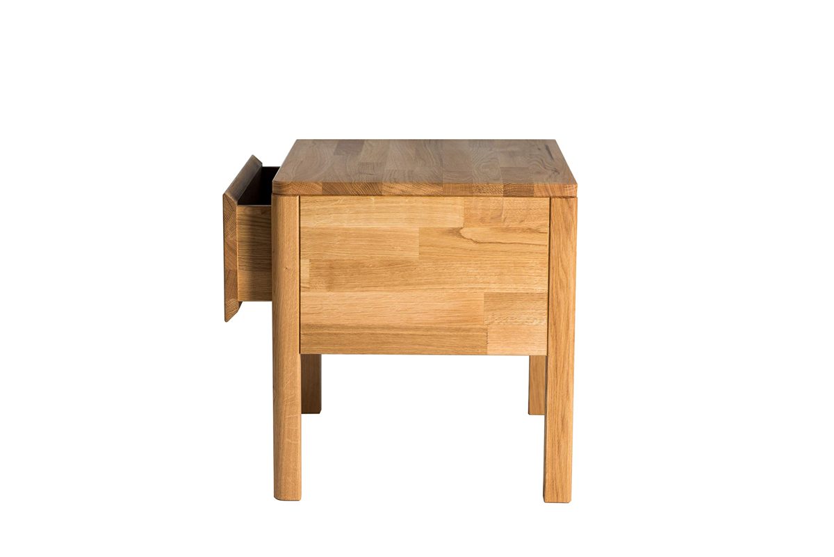 Amazon Brand - Alkove Hayes 1-Drawer Solid Wood Nightstand, 56 x 44 x 47cm, Wild Oak