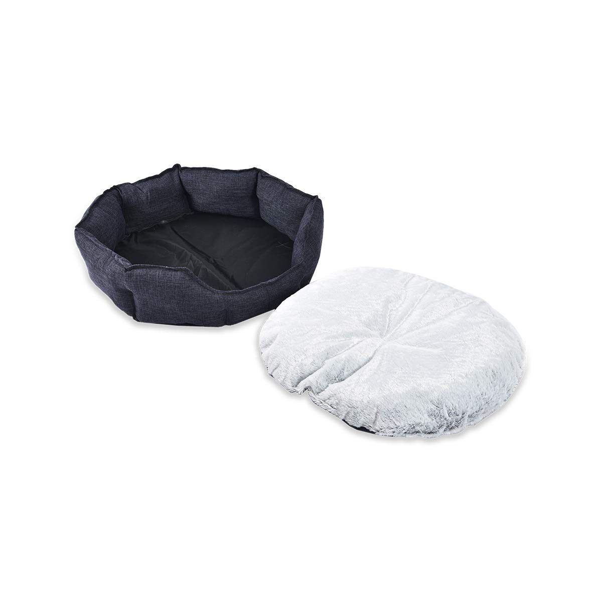 AmazonBasics Cuddler Round Pet Bed - Large, Grey