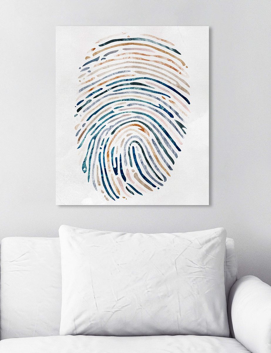Amazon Brand – Rivet Multi-Color Canvas Fingerprint Wall Art, 20" x 24"