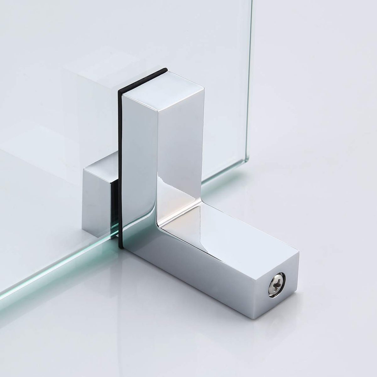 UMI Essentials 41cm Bathroom Wall Shelf Glass Shelf Tempered Glass Polished Chrome Finish BGS3201S40