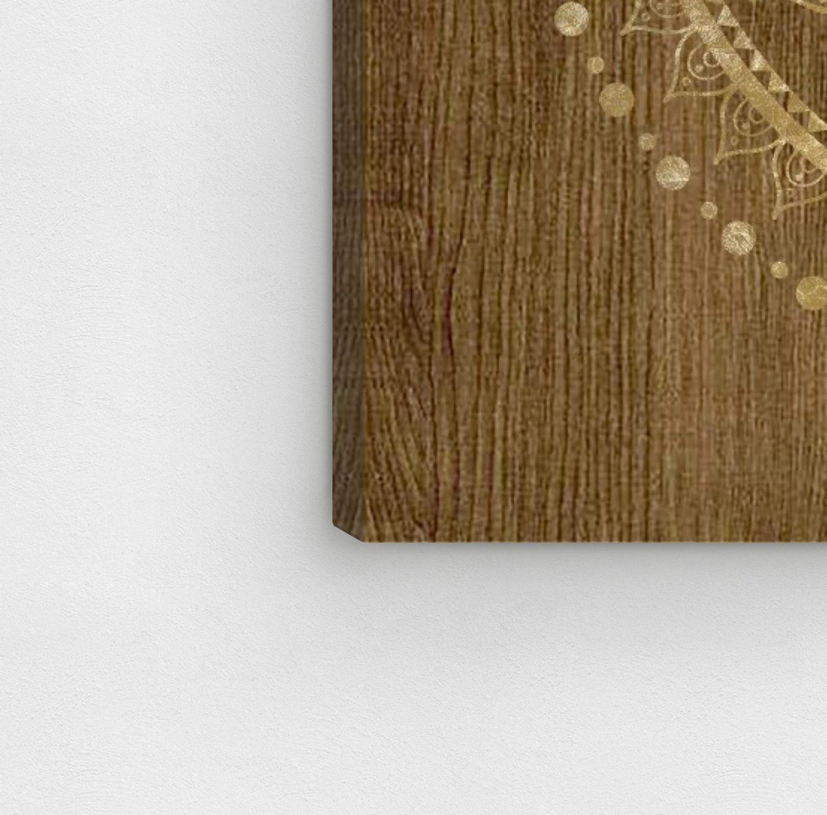 Amazon Brand – Stone & Beam Contemporary Gold on Brown Mandala Canvas Wall Art Print, 16" x 16"