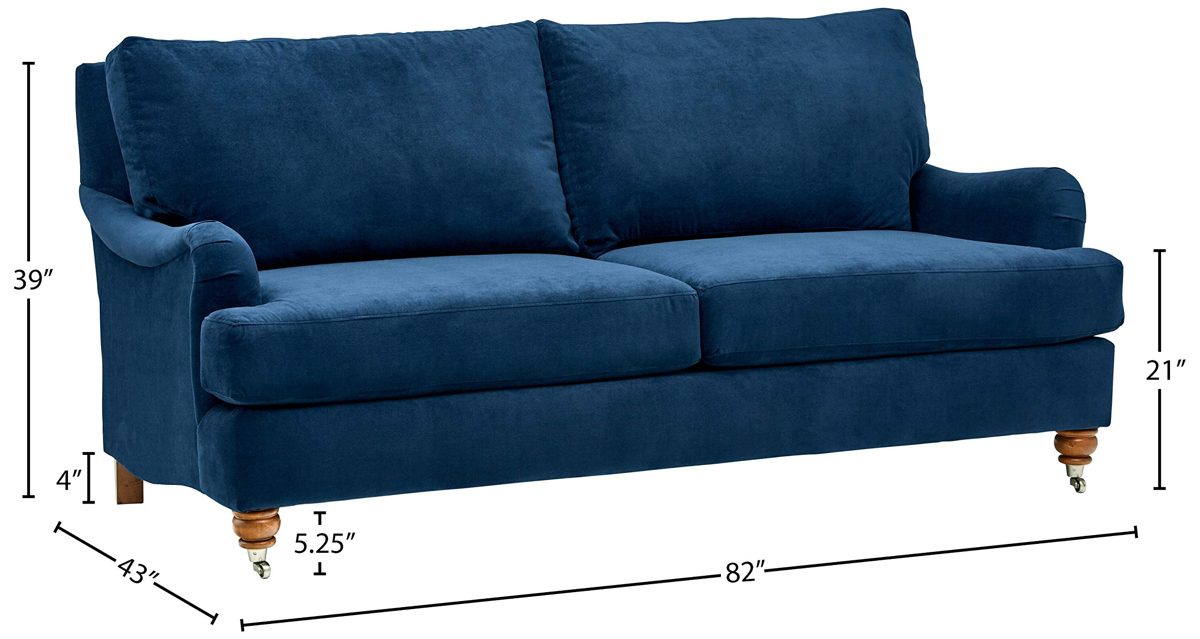 Amazon Brand – Stone & Beam Brandeberry Farmhouse Charles of London Sofa, 82"W, Navy