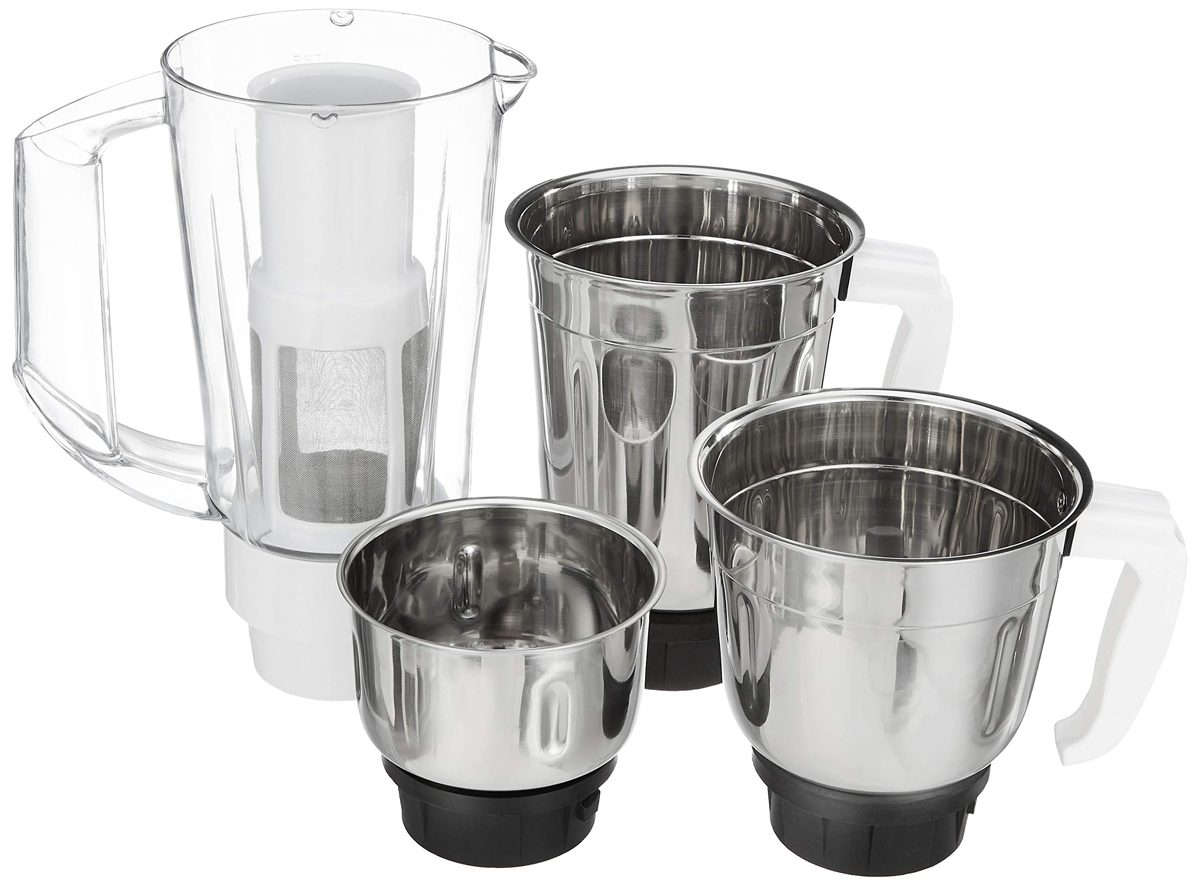AmazonBasics Elite 750W Mixer Grinder with 3 Stainless Steel Jar + 1 Juicer Jar