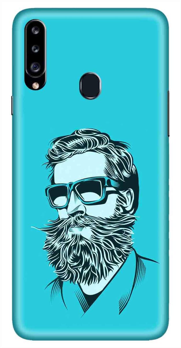 Amazon Brand - Solimo Designer Beard Man 3D Printed Hard Back Case Mobile Cover for Samsung Galaxy A20s