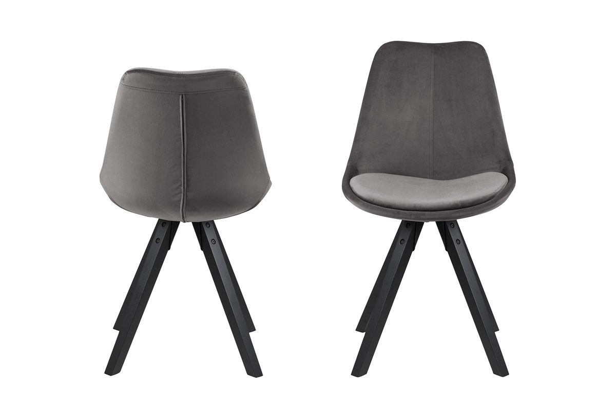 Amazon Brand - Movian Arendsee, Set of 2 Dining Chairs, 55 x 55 x 85 cm (L x W x H), Grey