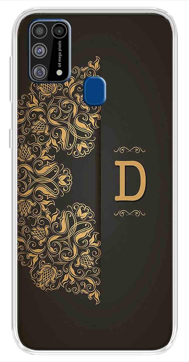 Amazon Brand - Solimo Designer Multicolor Black Pattern Alphabet-D Printed Soft Back Case Mobile Cover for Samsung Galaxy M31
