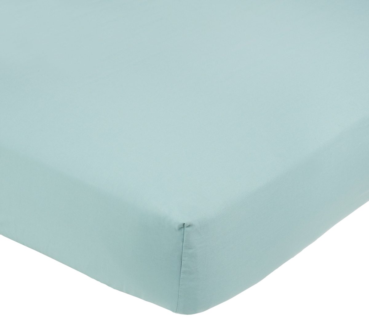 Pinzon Ultrasoft 300 Percale Cotton Fitted Sheet, Sky Blue, 160 x 200 x 30 cm