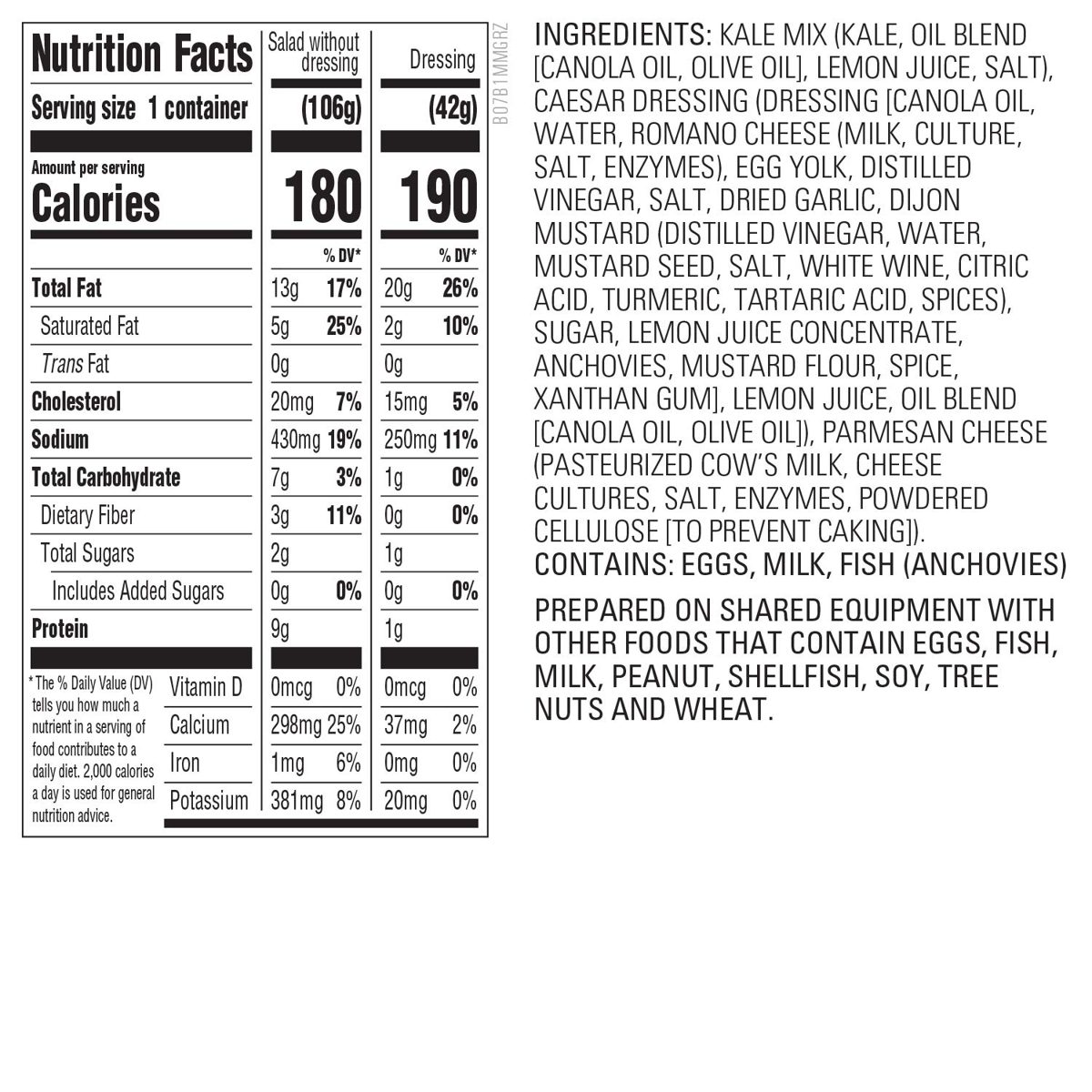 Amazon Kitchen, Kale Caesar Salad, 5.2 oz