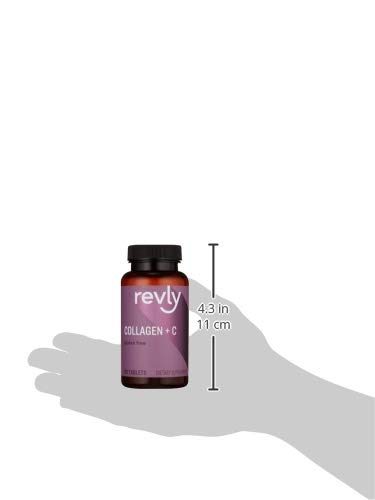 Amazon Brand - Revly Collagen Peptides + Vitamin C, 2500 mg Collagen Peptides per Serving (3 Tablets), 90 Tablets