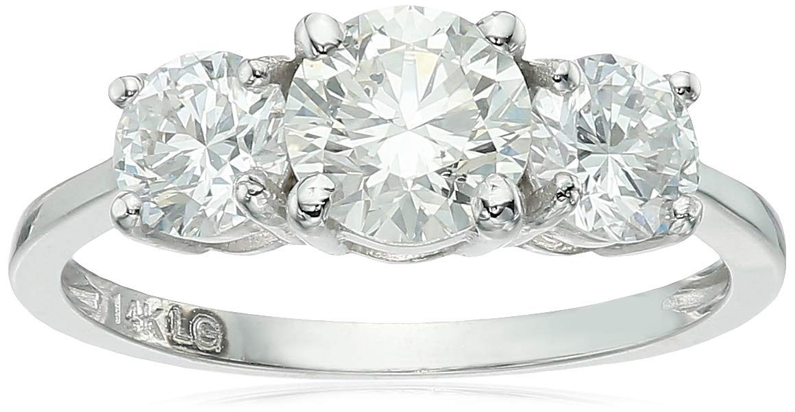 IGI Certified Lab Grown Diamond Anniversary Ring in 14k White Gold (1.5 CT.TW., I-J Color, SI1-SI2 Clarity), Size 8