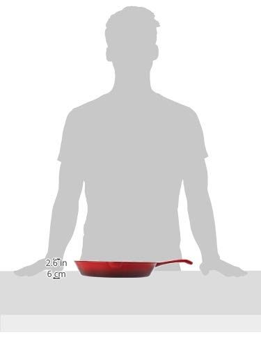 Amazon Brand - Solimo Cast Iron Saute Pan, 30cm, Red