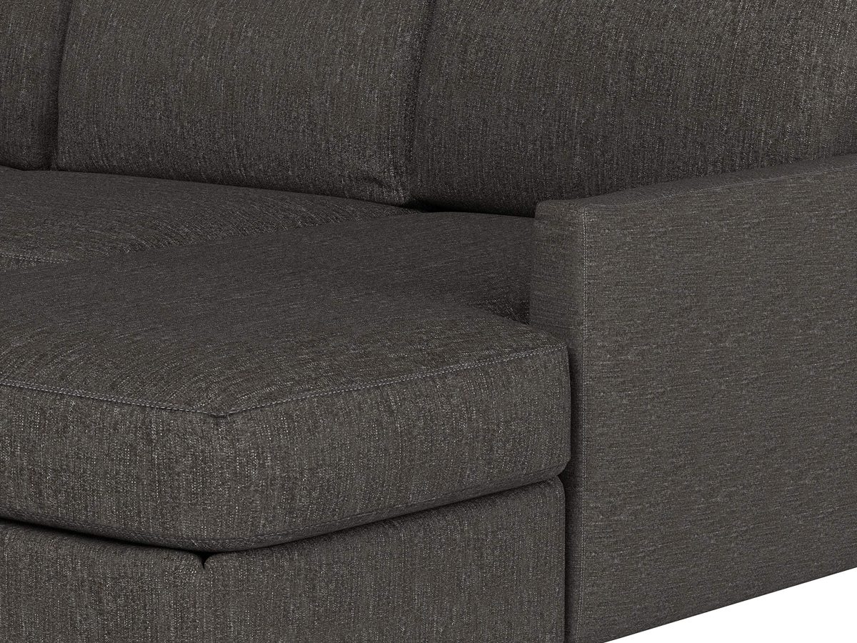 Amazon Brand – Rivet Edgewest Low Back Modern Left U-Sectional, 117"W, Slate Brown